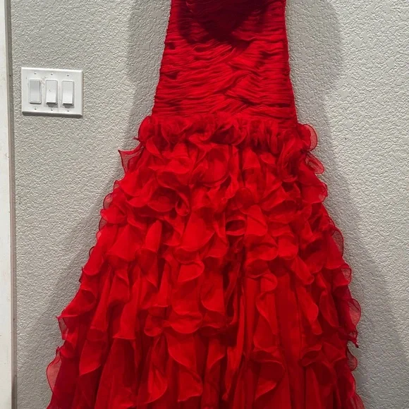 open lace back dress Beaded Strapless Tiered A-line Gown by Jovani 37210 – ABC Fashion main image 0